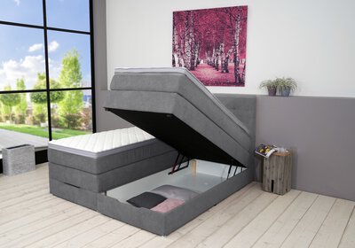 2. Bild von Boxspringbett ca. 214 x 120 x 180 cm LIV'IN grau