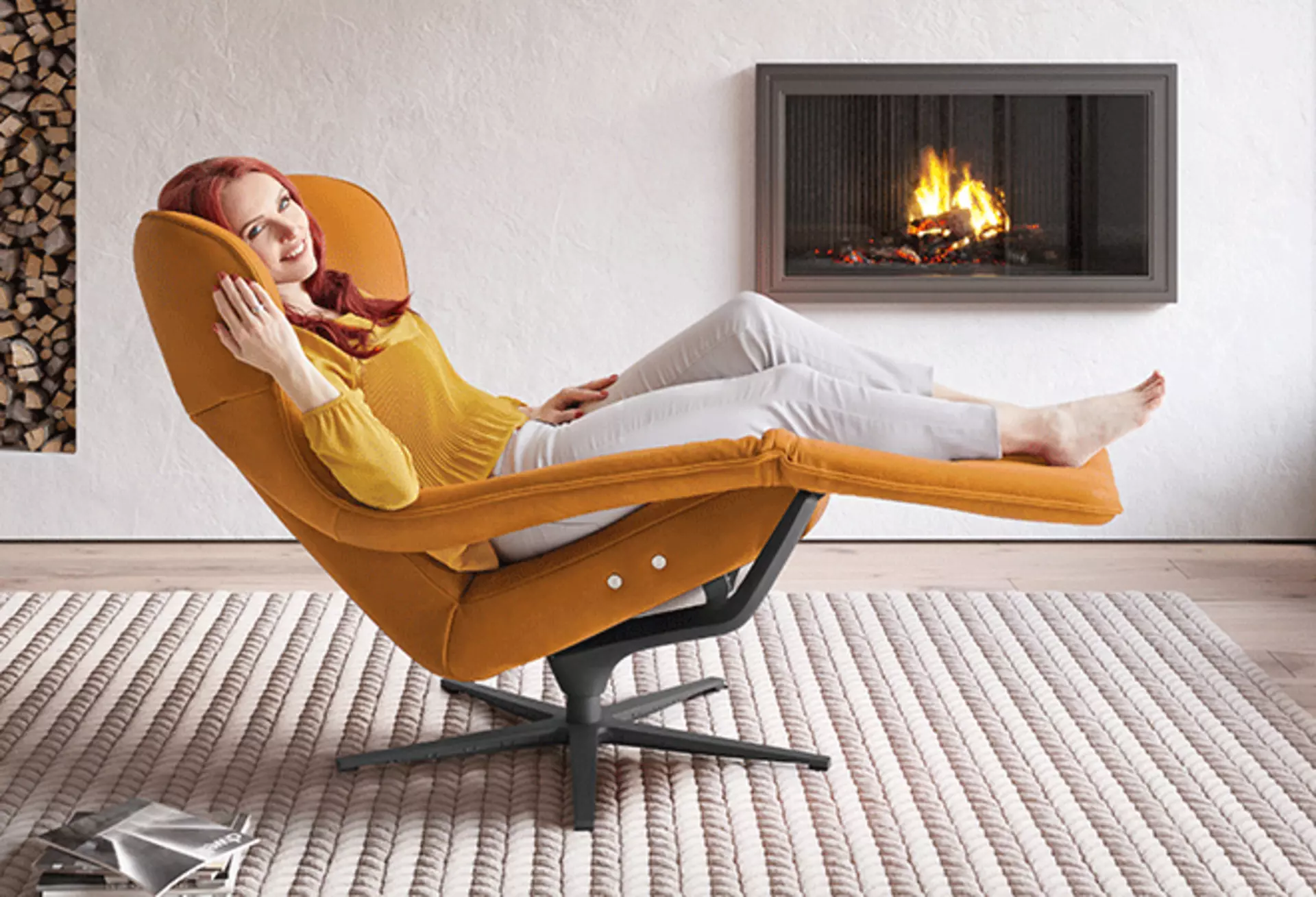 Gelber Designer Relaxsessel