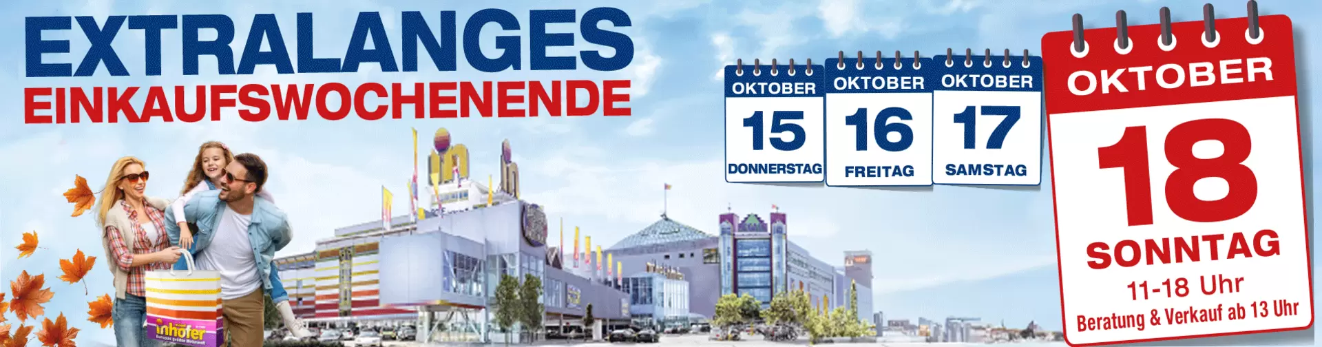 Extralanges Einkaufswochenende bei Möbel Inhofer in Senden mit verkaufsoffenem Sonntag