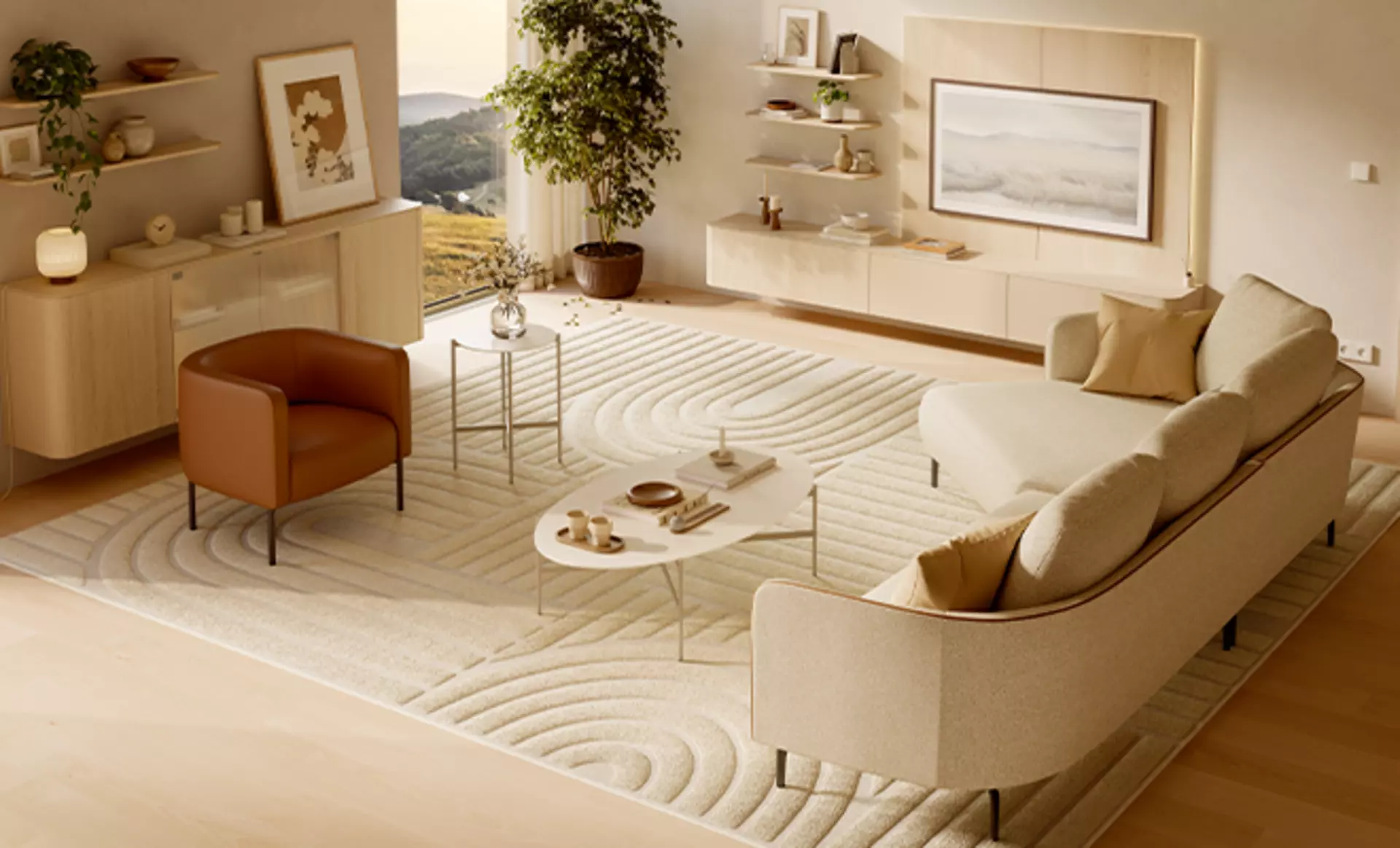 Elegantes Wohnzimmer mit CR470 und DR488 von Creation by Rolf Benz