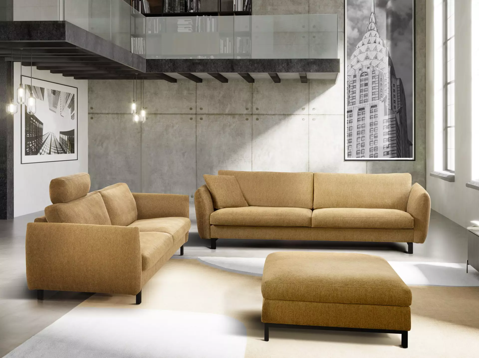 Sofa 2,5-Sitzer CL 970 Erpo Textil 222 x 43 x 