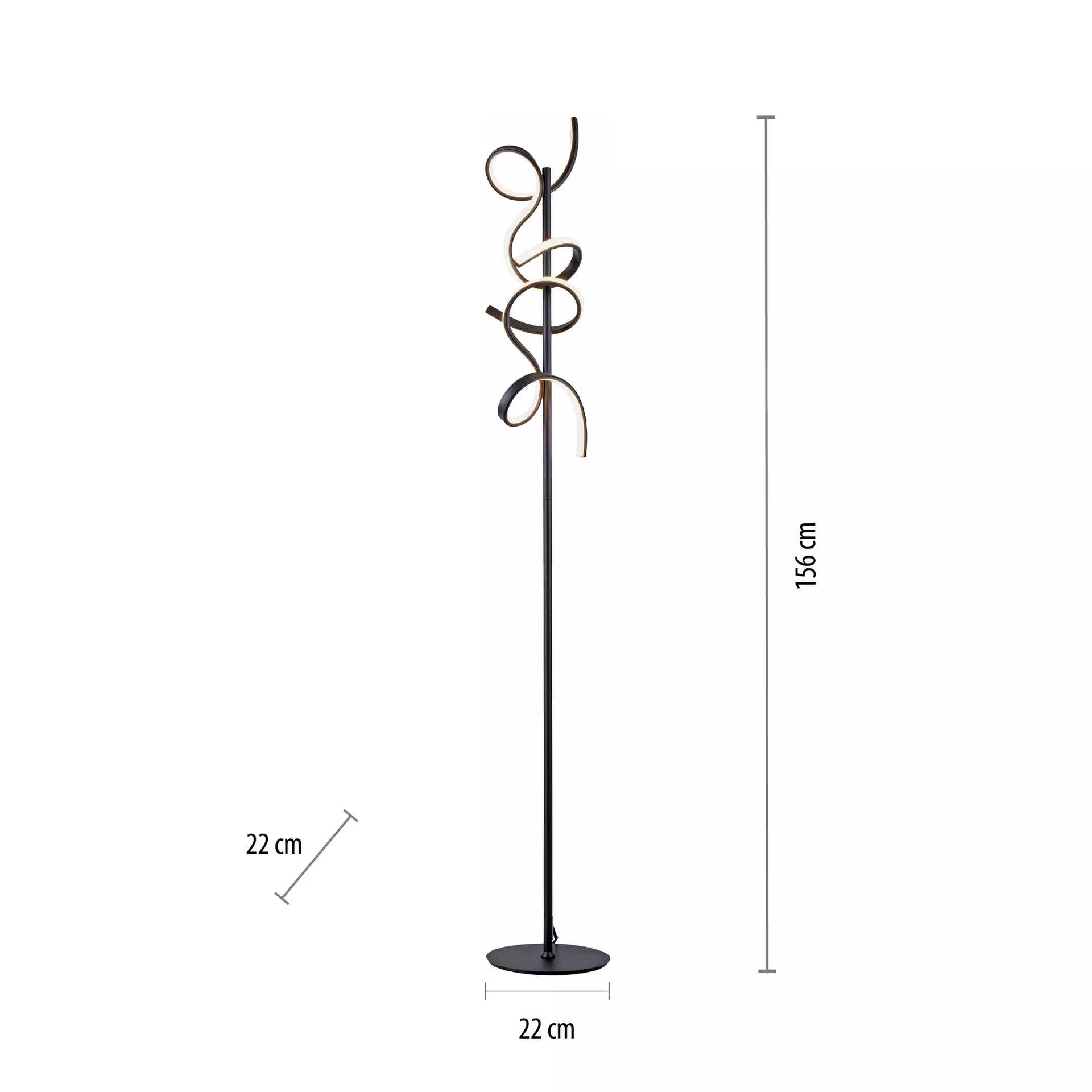 Stehleuchte CURLS JUST LIGHT Metall 22 x 156 x 22 cm