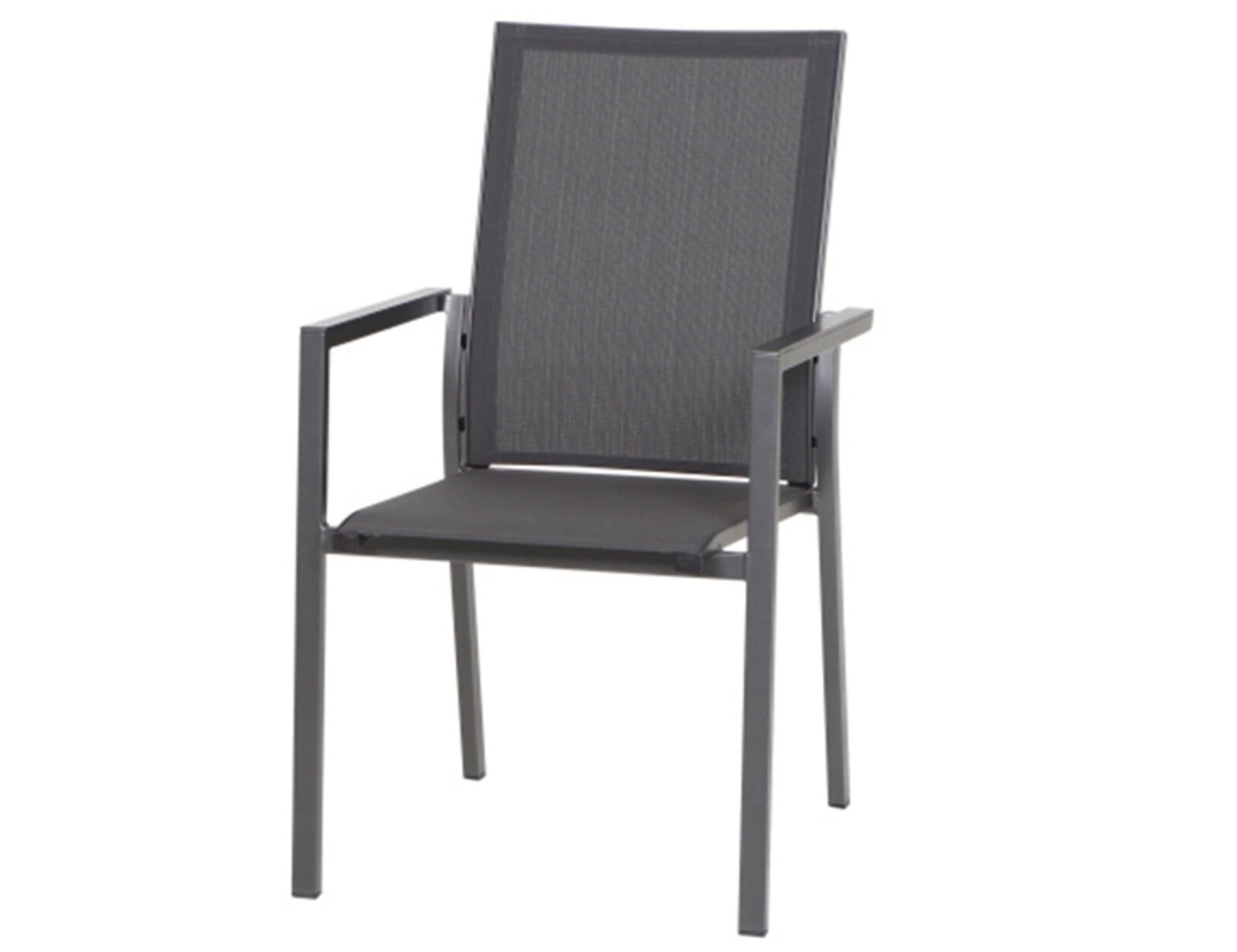 Gartenstuhl MWH Metall, Textil grau ca. 93 cm x 56 cm x 66 cm Möbel