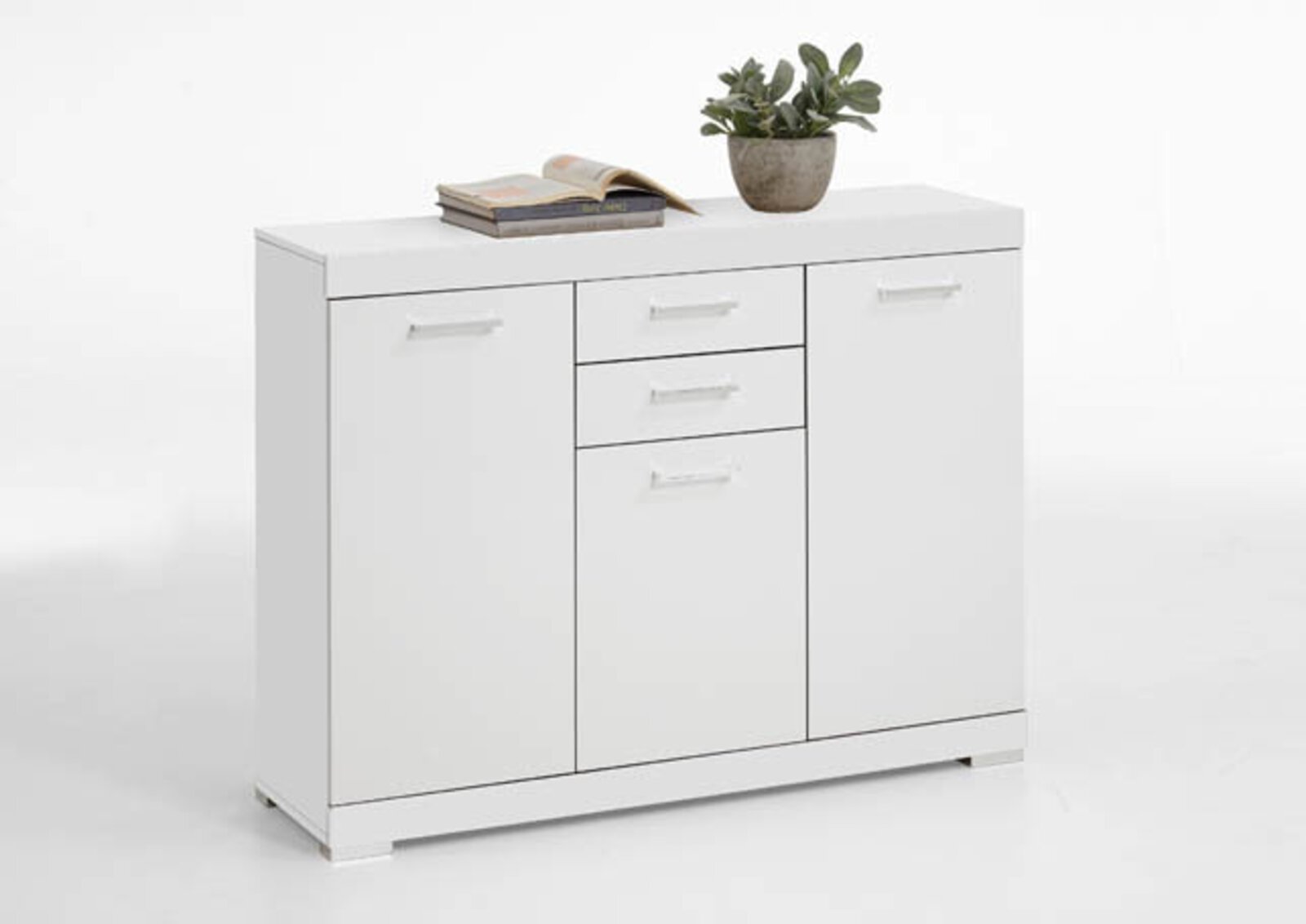 Kommode inbuy Holzwerkstoff weiß matt ca. 35 cm x 90 cm x 120 cm