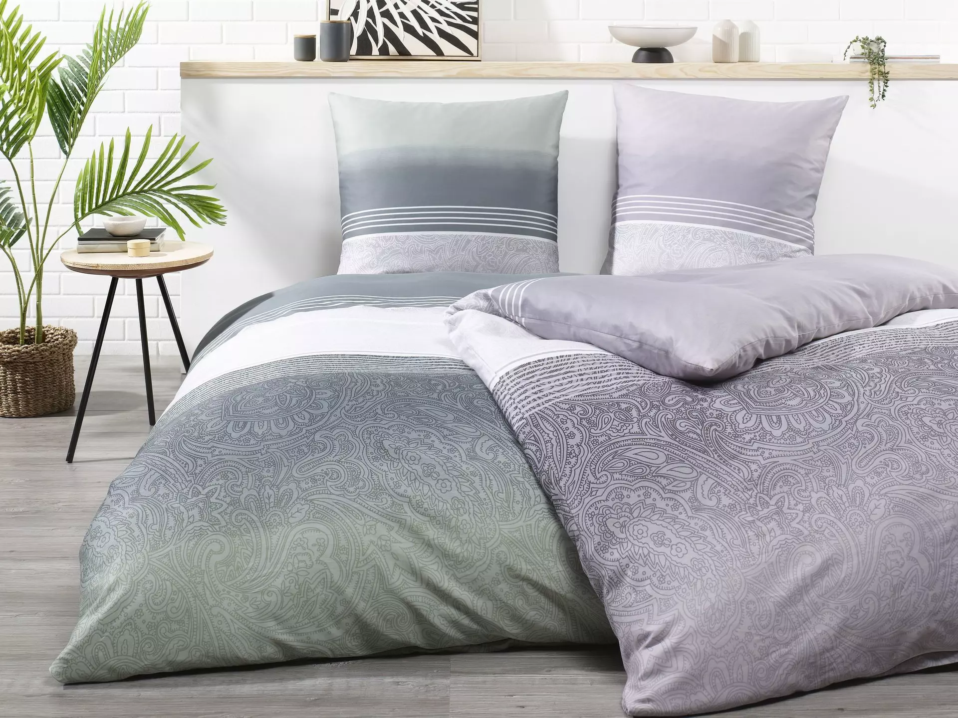 Satin-Bettwäsche Alexis Paisley Casa Nova Textil 155 x 220 cm