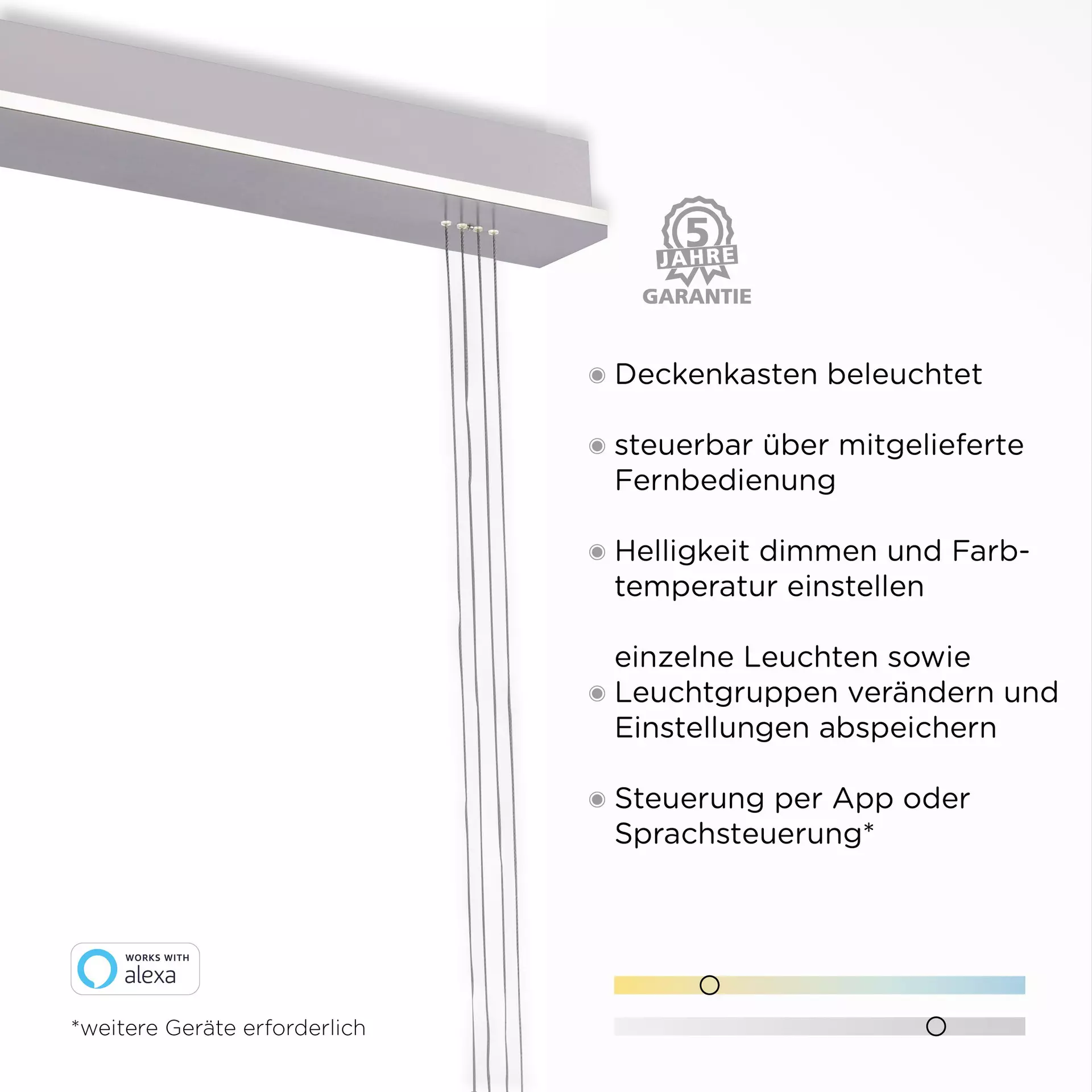 Pendelleuchte Q-ETIENNE Paul Neuhaus Metall 65 x 120 x 20 cm