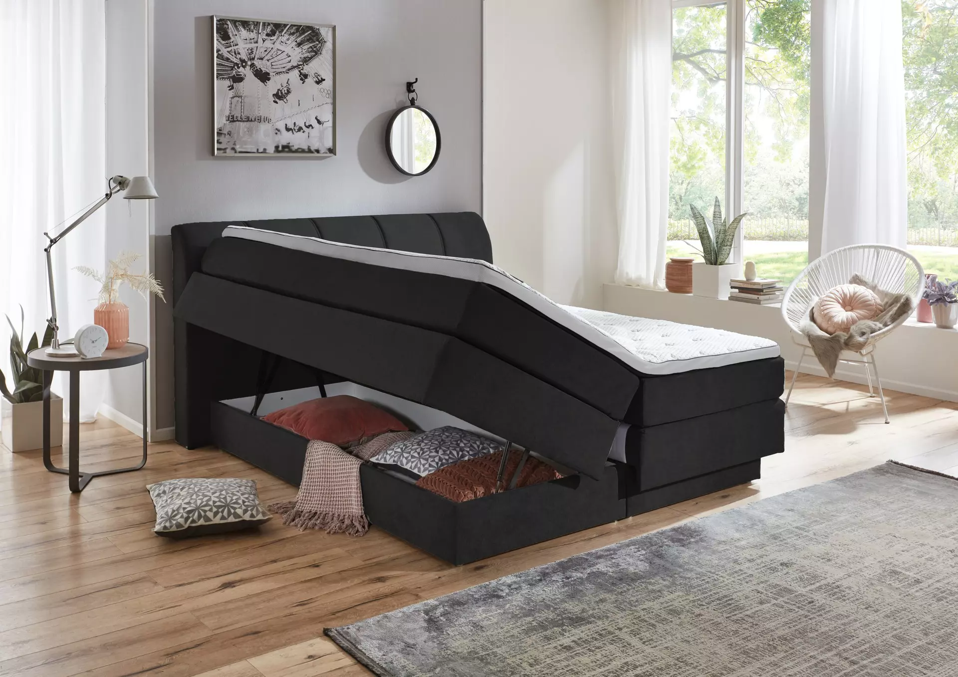 Boxspringbett BX2240 BXSet 180X200 MT L 50442-700 Sun Garden Textil 188 x 108 x 218 cm