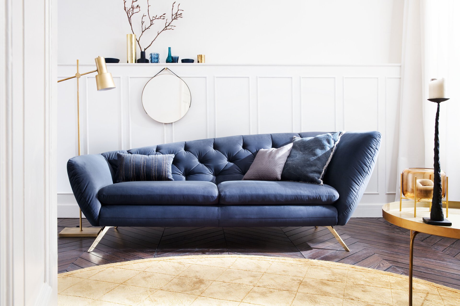 Sofa 2-Sitzer SIXTY LASCONDO Textil 90 x 84 x 223 cm