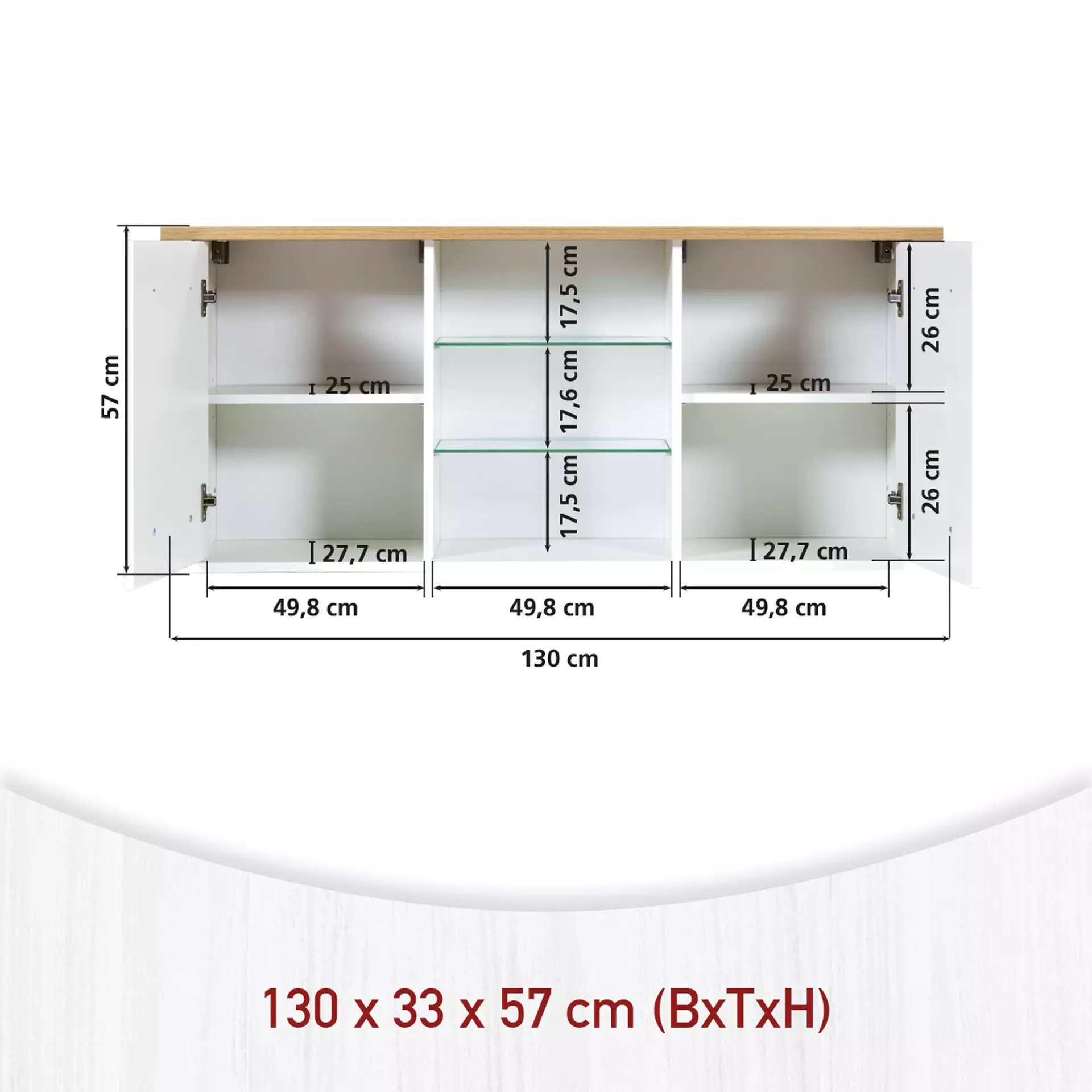 Hängeschrank Sicilia Inter Link Holzwerkstoff 33 x 57 x 130 cm