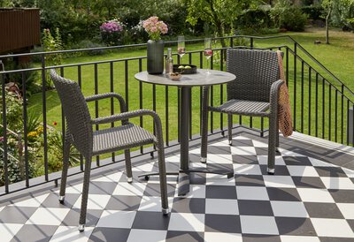 3. Bild von Gartentisch Holzwerkstoff grau ca. 70 x 70 x 70 cm