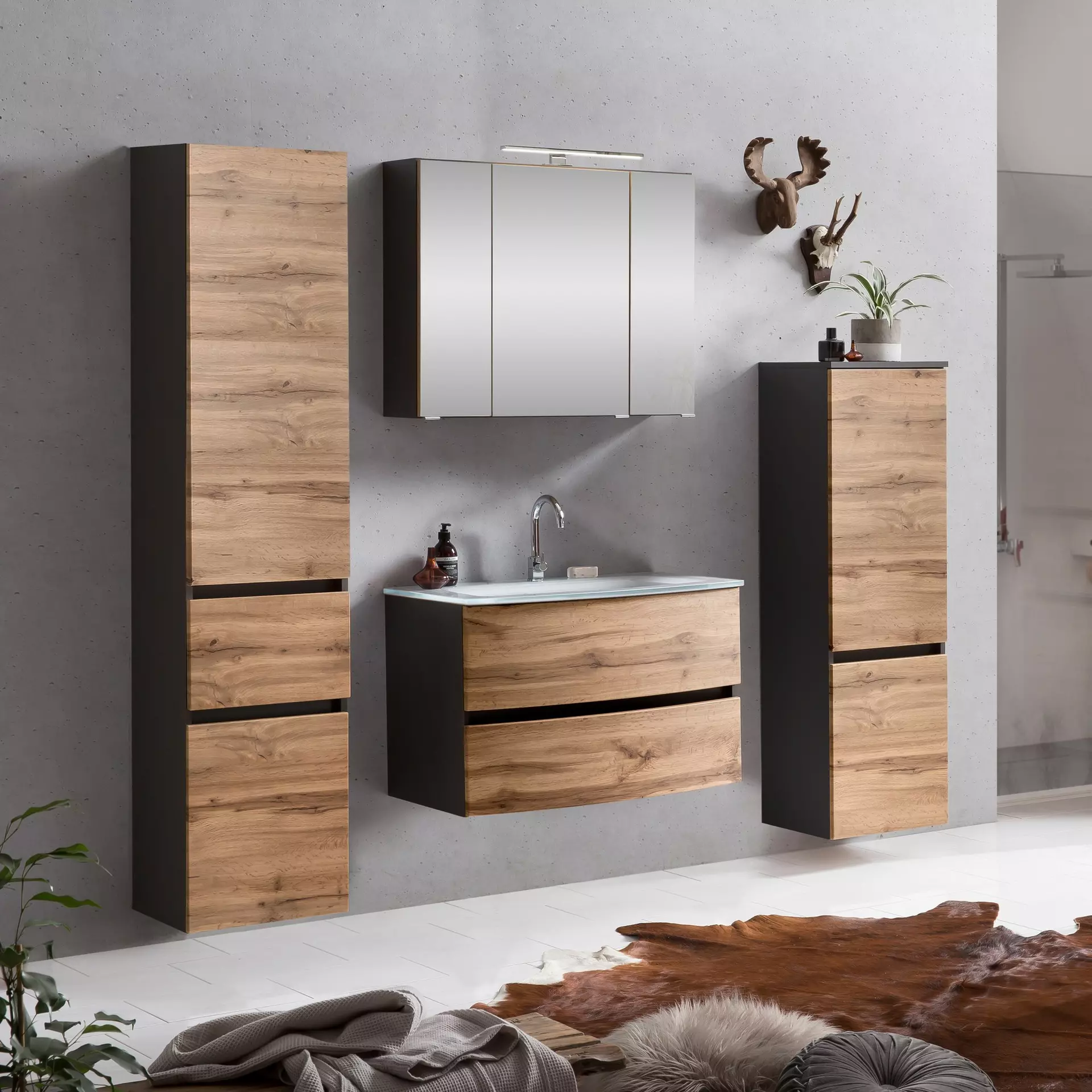 Badmöbelset Kopenhagen Coco Badwelten Holzwerkstoff 49 x 53 x 80 cm